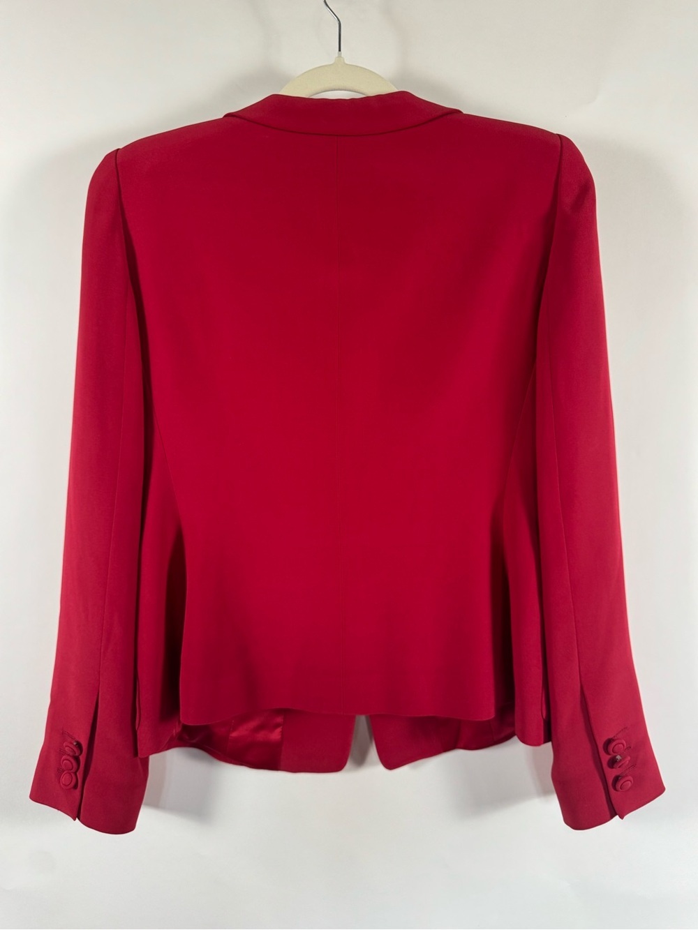 Armani Collezioni Women's Red Tailored Button Blazer Jacket Size 8 Silk Office - Picture 8 of 13